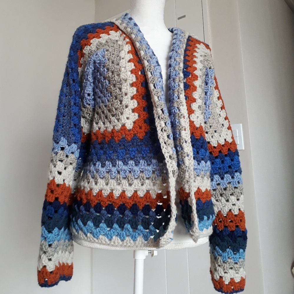 Hooded cardigan sweater, handmade, one of a kind!